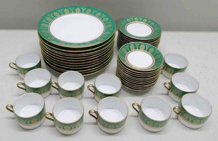Pompei Green Flat Cup & Saucer Set