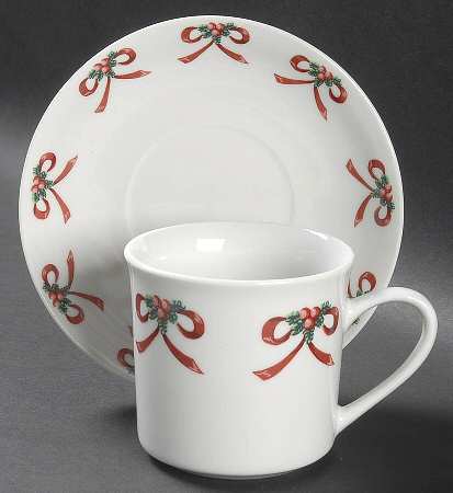 Christmas Morning Flat Cup & Saucer Set