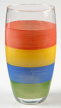 Stylish Living Rainbow Stripes 16 Oz Glassware Tumbler