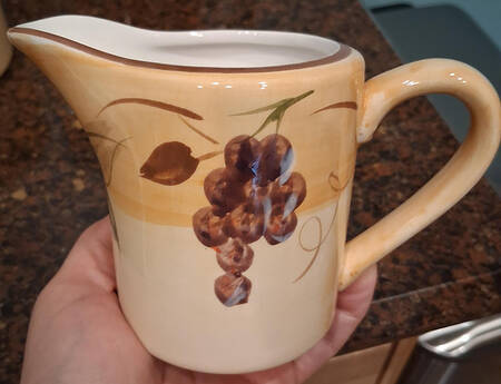 Antique Grappa Sugar Bowl & Lid