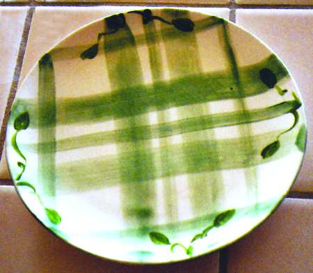 Rose Gingham Salad Plate