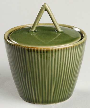 Lotus Leaf Green Sugar Bowl & Lid