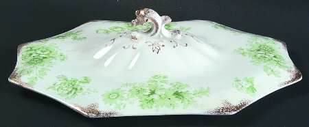 Chatsworth Green (Gold Daubs) Lid for Oval Vegetable