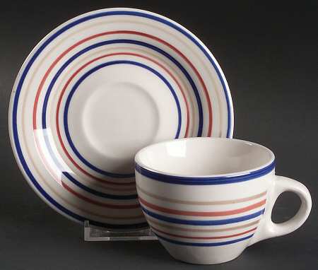 Durastone II Burgundy Flat Cup & Saucer Set