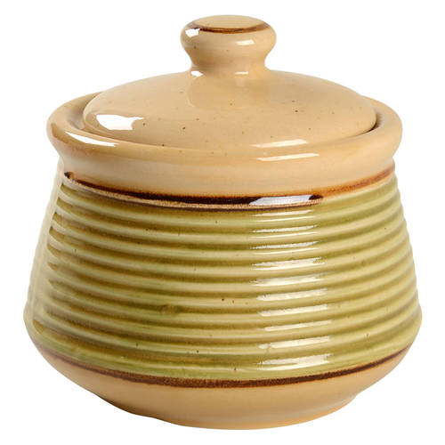 Retreat Green Sugar Bowl & Lid
