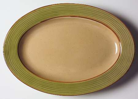 Retreat Green 13" Oval Serving Platter