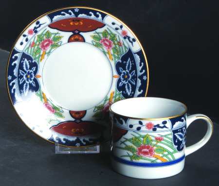 Kiku (Rimmed) Flat Cup & Saucer Set