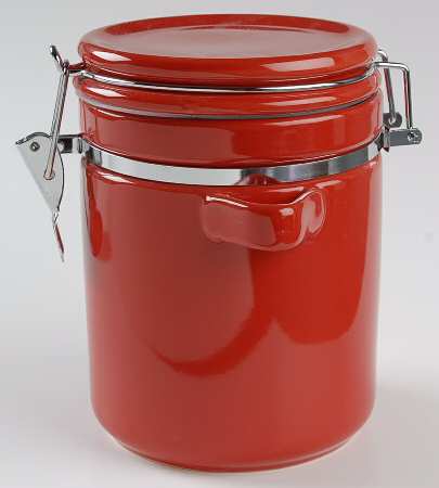 Sensations II Red Medium Canister with Hinged Lid