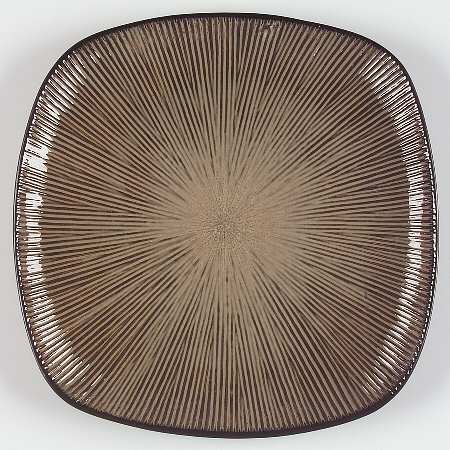 South Seas Brown Square Dinner Plate