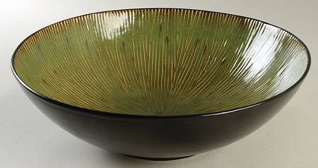 South Seas Green 13" Large Salad Serving Bowl