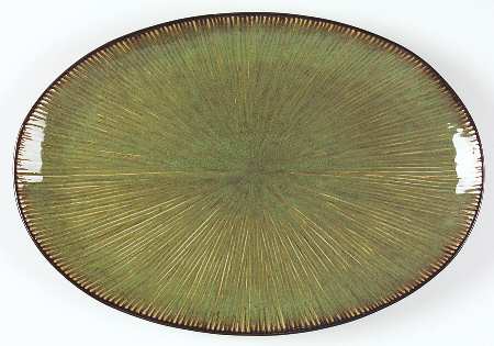 South Seas Green 16" Oval Serving Platter