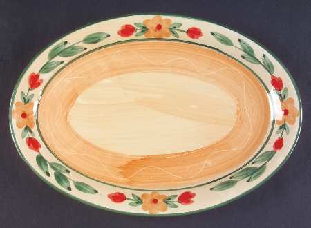 Floral Terrace 12" Oval Serving Platter