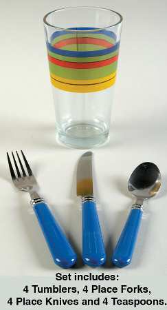 Salsa Stripe 16 Pc. Picnic Serveware