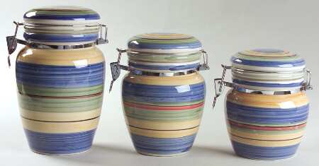 Salsa Stripe (3 Piece) Canister Set (Box Set)
