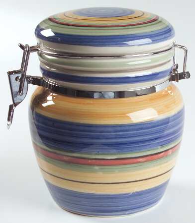 Salsa Stripe Small Canister & Lid