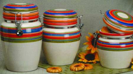 Color Jazz Large Canister & Lid