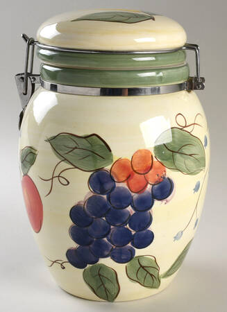 Cornucopia Fruits Large Canister & Lid