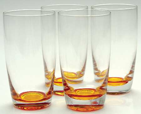 Aspire Orange Glassware Tall Tumbler - Set of 4