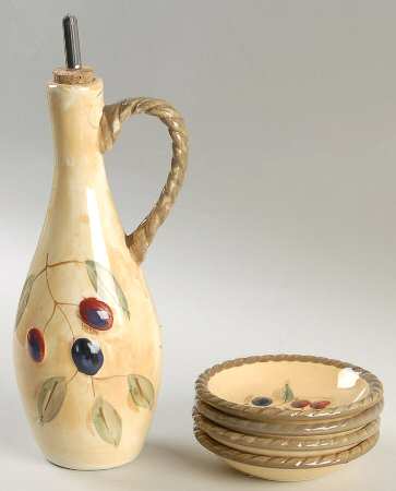 Bistro Italia Oil Jar & Drizzler with 4 Dipping Bowls