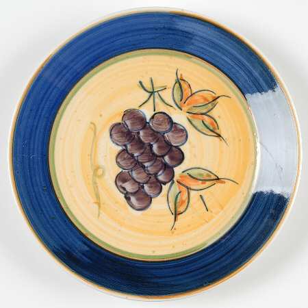 Antique Vineyard (Cobalt Band) Salad/Dessert Plate