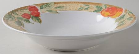 Fruit Grove (Cherries, Grapes) Large Rim Soup Bowl