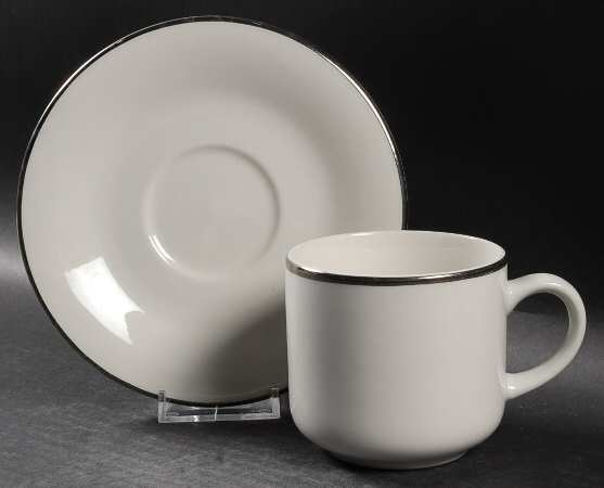 Paragon Platinum Flat Cup & Saucer Set