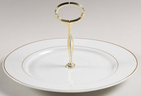 Anniversary Golden Round Serving Plate with Center Handle (Dp) Hc