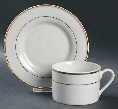 Anniversary Golden Flat Cup & Saucer Set