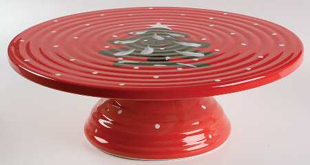 Christmas Frolic 12" Diameter Pedestal Cake Stand