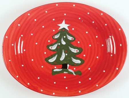 Christmas Frolic 18" Oval Serving Platter