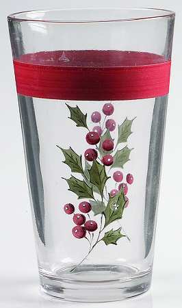 Holiday Accent Red 12 Oz Glassware Tumbler