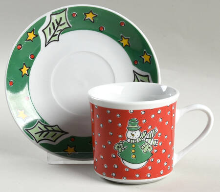Christmas Treasures Flat Cup & Saucer Set