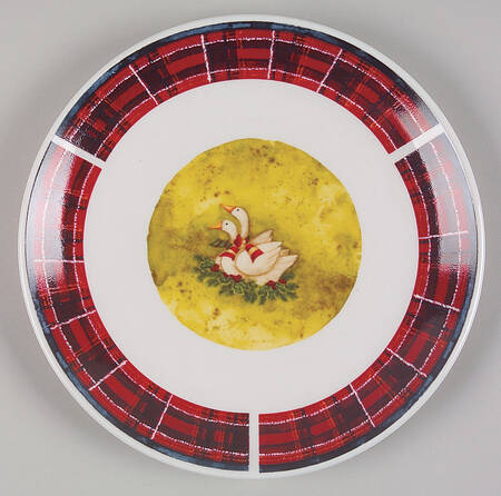 Snow Geese (Plaid Rim) Salad/Dessert Plate