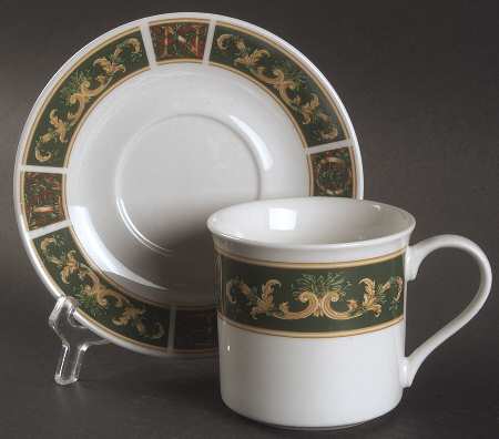 Christmas Noel Flat Cup & Saucer Set