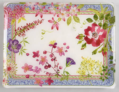 Millefleurs 14" Acrylic Rectangular Tray