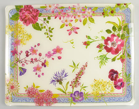Millefleurs 18" Acrylic Rectangular Tray