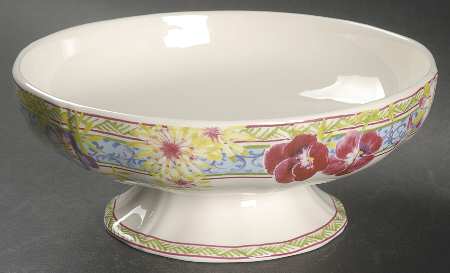 Millefleurs Large Footed Fruit Bowl
