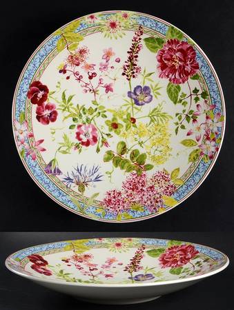 Millefleurs 12" Shallow Round Bowl
