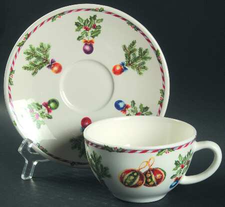 Joyeux Noel Flat Cup & Saucer Set