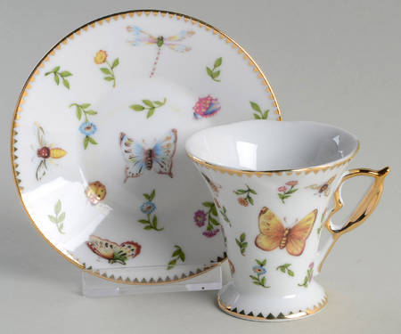 Primavera Footed Demitasse Cup & Saucer Set