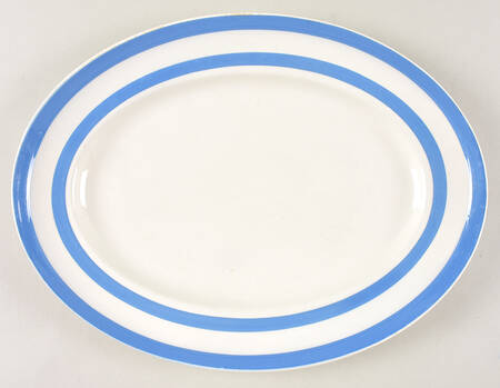 Cornish Blue White (Shield and TG Green Stamp) 13" Oval Serving Platter