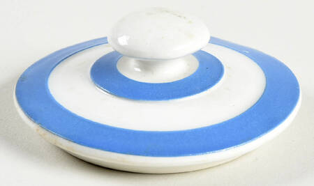 Cornish Blue White (Shield and TG Green Stamp) Lid for Tea Canister