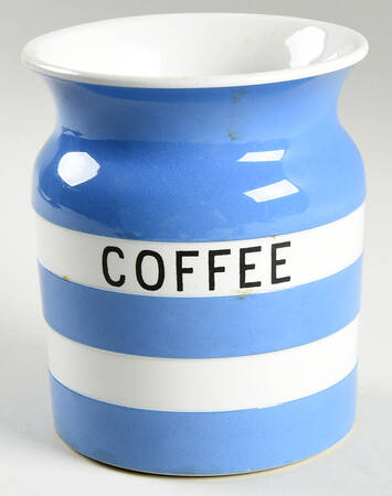 Cornish Blue White (Shield and TG Green Stamp) Coffee Canister No Lid