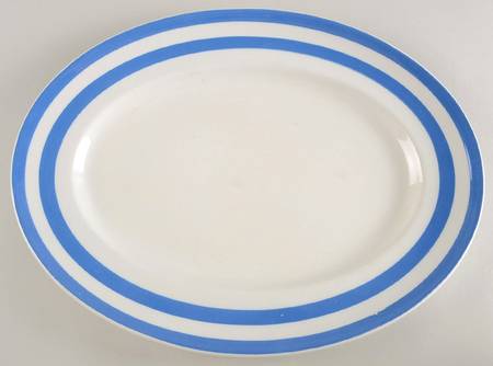 Cornish Blue White (Shield and TG Green Stamp) 14" Oval Serving Platter