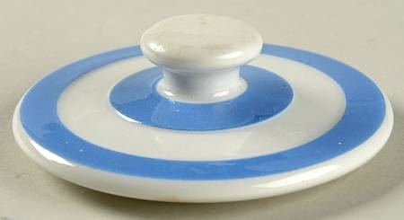 Cornish Blue White (Shield and TG Green Stamp) Lid for Rice Canister