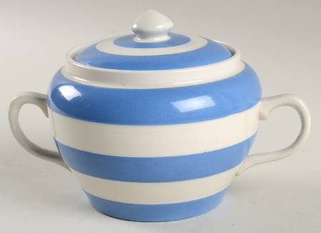 Cornish Blue White (Shield and TG Green Stamp) Sugar Bowl & Lid