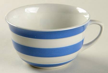 Cornish Blue White (Shield and TG Green Stamp) Flat Cup