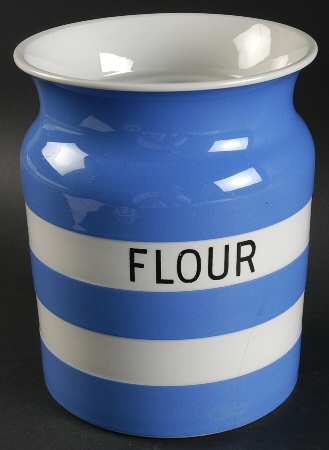 Cornish Blue White (Shield and TG Green Stamp) Flour Canister No Lid