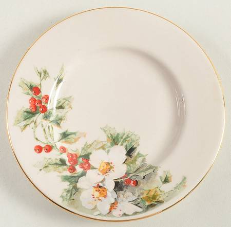 Yuletide (Cream Body) Bread & Butter Plate