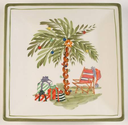 Palm Court Christmas Square Salad Plate